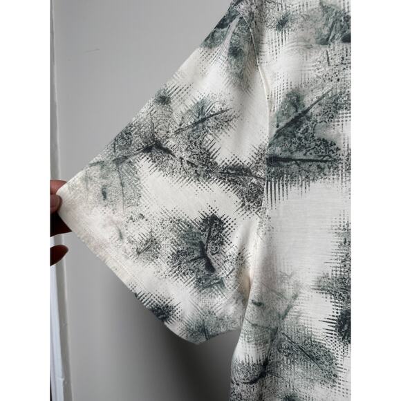 Vrst New Men's Cream Rainwater Leaves Print Golf Polo Large UV Protection - Picture 3 of 10